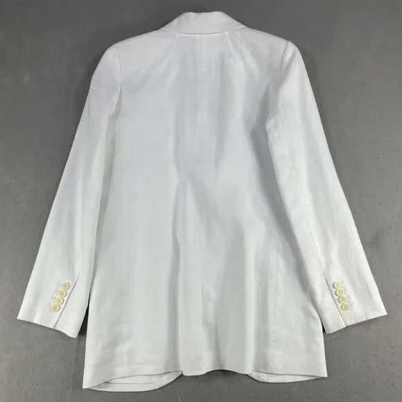 MADEWELL The Larsen Blazer Women Size XS 100% Linen White - Picture 7 of 16